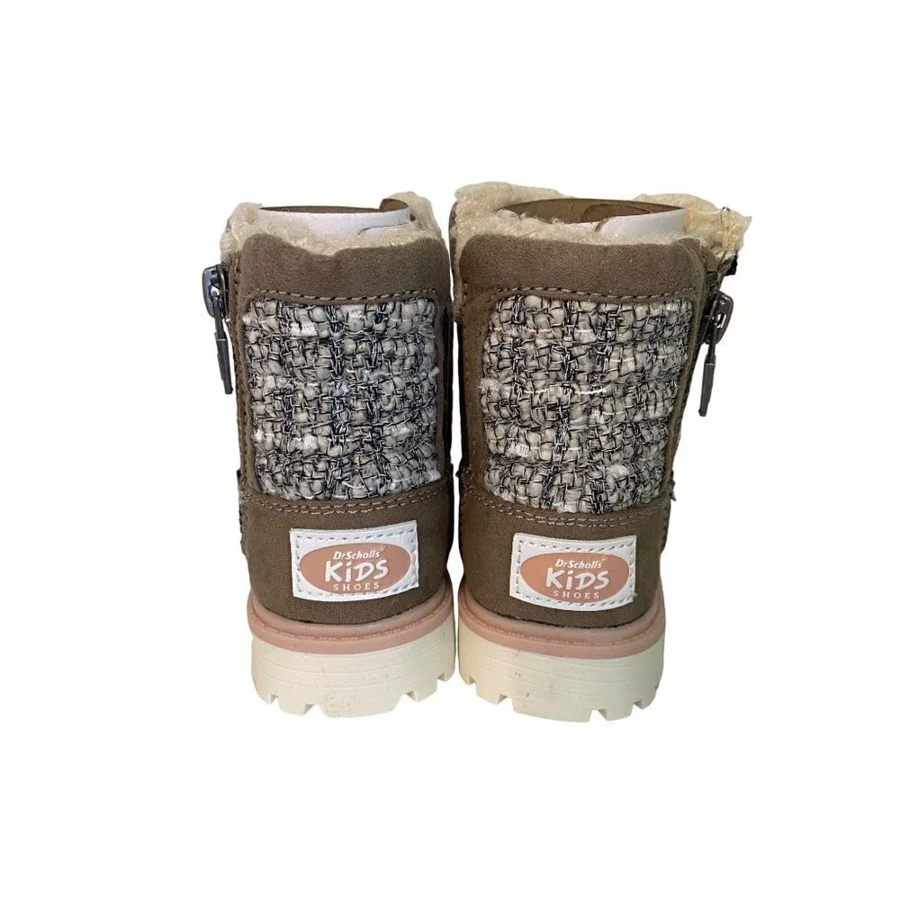New Dr. Scholl's Kendal Toddler Girl Size‎ 5 Faux Suede & Sherpa Ankle Boots